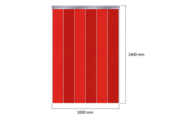 Kurtyna spawalnicza czerwona 100x240 cm
